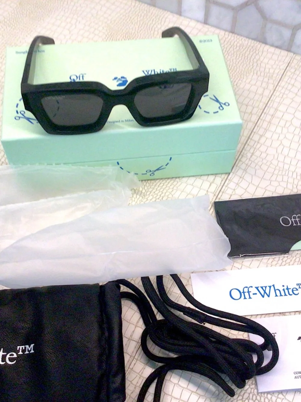 New OFF WHITE VIRGIL OEI008 1007 Black Frame w/ Grey Lens (OERI008C99PLA0011007)